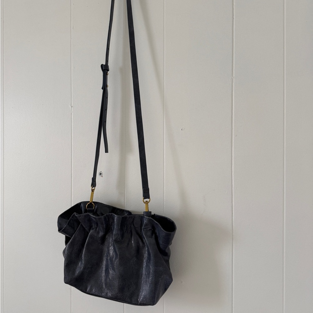 Anthropologie Jory Blue Ruffled Clutch / Crossbody
